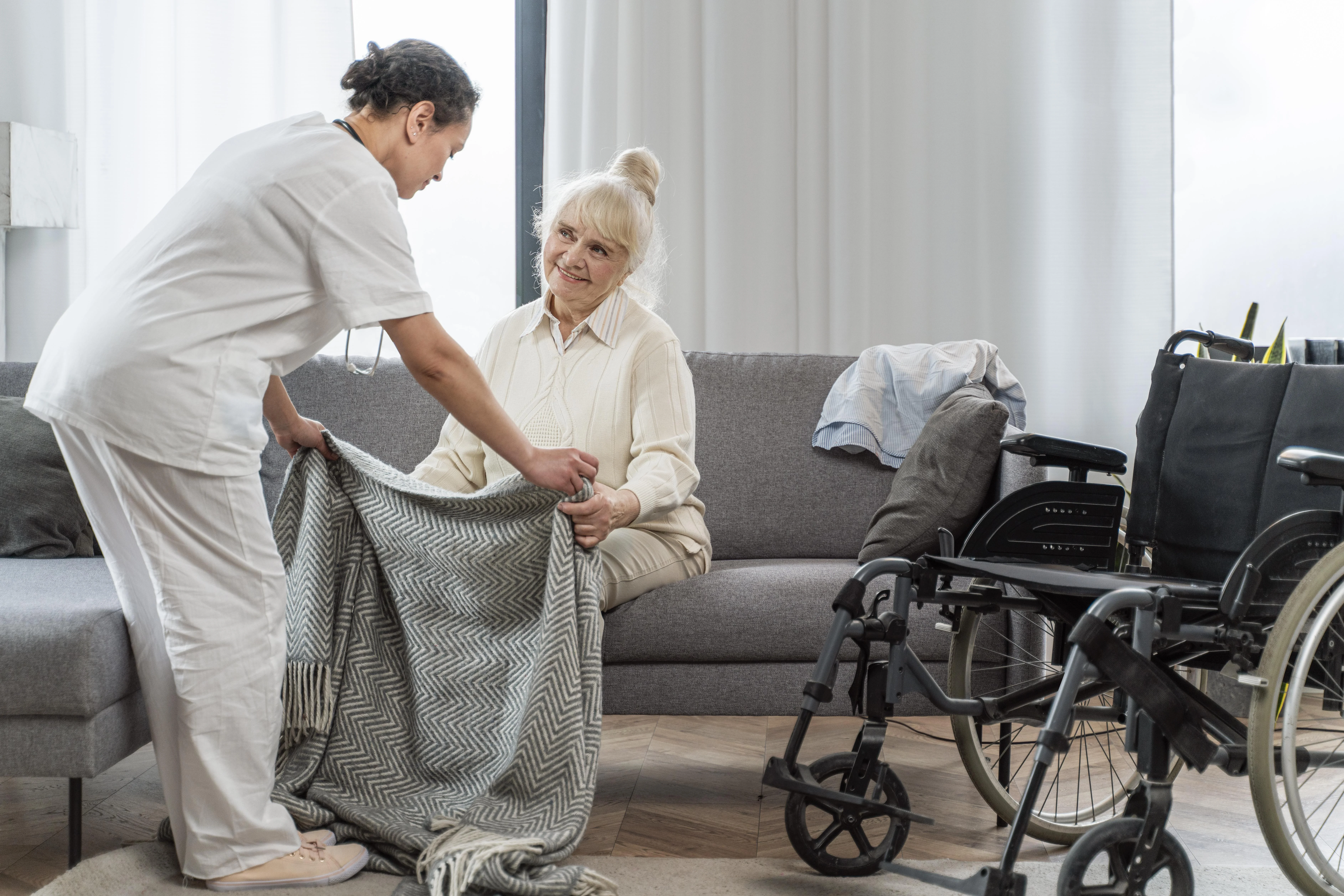 Nurse providing clinical homecare services